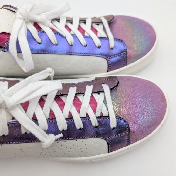 P448 Thea Platform Sneaker Shoes Lace-Up Women's Multi/White Size US8.5 EU39 - Picture 11 of 12